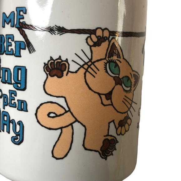 Cat Hanging from a Line Religious Coffee Mug Cup; “Lord Help Me..” Psalm 46:1 - Picture 7 of 9